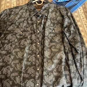 Wrangler retro pearl snap long sleeve button up size large